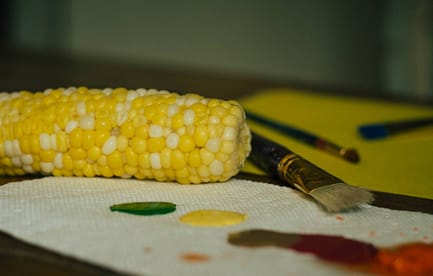 Corn decorating for homeschoolers